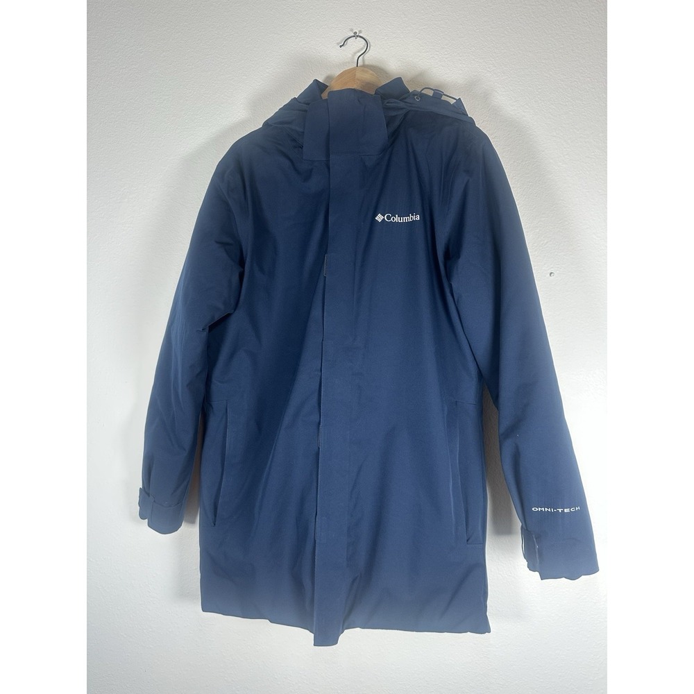 Columbia Mens Blizzard Fighter OmniTech Jacket Navy Blue Insulated Medium - Picture 3 of 10